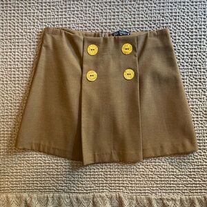 Zara Brown Mini Skirt with Gold Accents